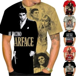 2024 New Fashion Movie Scarface Printed T-shirt 3D Summer Men Women Casual Harajuku Style Tee shirt Oversized Street Kid Y2k Top