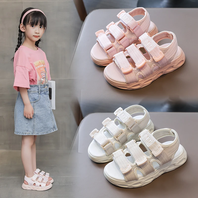 Miqiee Fashion Kids Sandal Girls Outdoor Shoes Boys Kids Sandals Soft Beach Shoes Casual Breathable Sports Sandals Girls