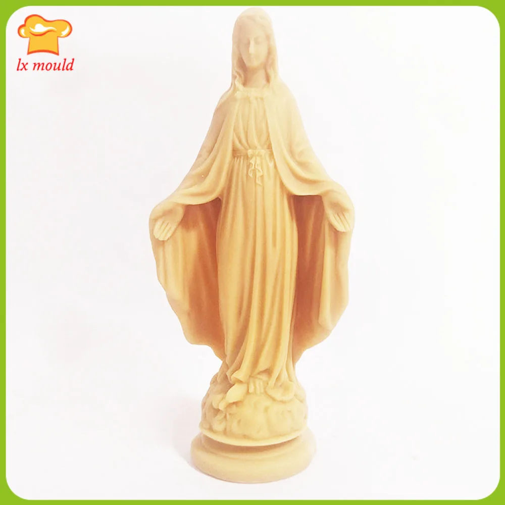 3D Our Lady Silicone Moulds Religious Bible Candle Decoration Mold-Virgin Mary