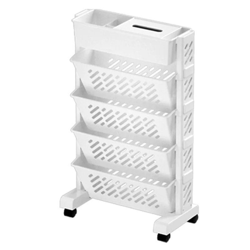 

ABFY-Storage Racks Bookshelves Movable Multi-Layer Shelves Desktop Storage Baskets