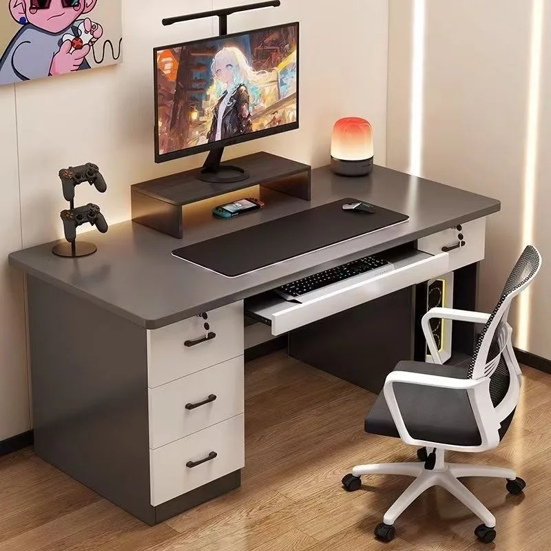 Minimalist Computer Desk Multiple Drawers Home Office Study Student Writing Desk Office Furniture Laptop Desk Foldable Table