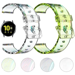 Wrist Band for Samsung Galaxy Watch 4 3 41mm 45mm Transparent Silicone Strap Bracelet S3 42mm 46mm Active 2 Gear Belt 20mm 22mm