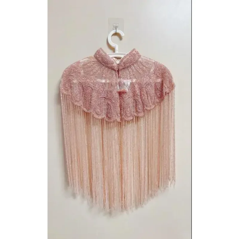 Imported From India Pure Handmade Beaded Shawl Long Tassel Shawl