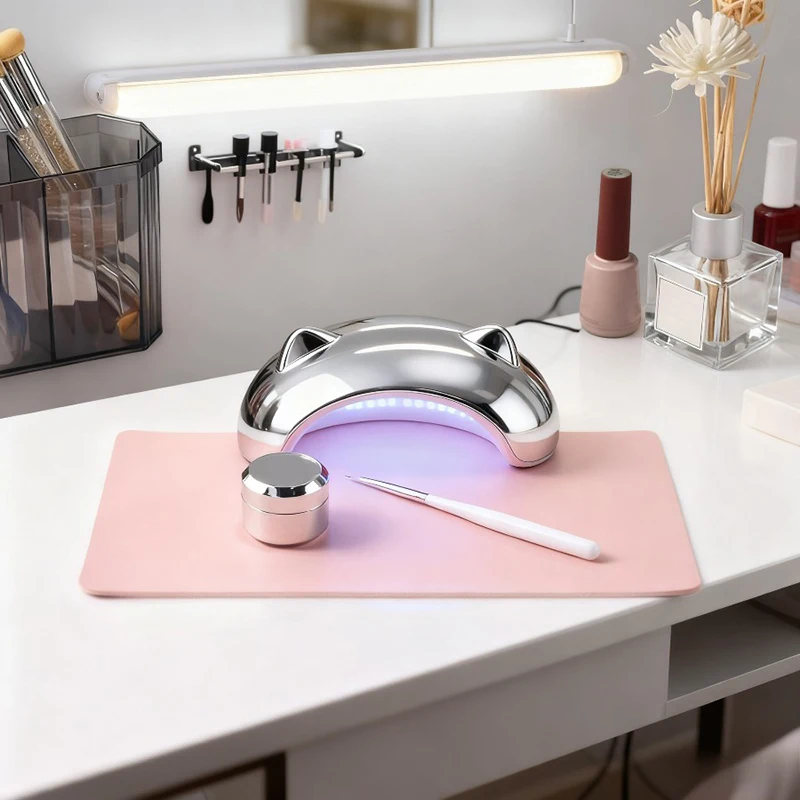 

Foldable Waterproof PU Leather Nail Art Table Mat Studio Desk Mat Nail Armrest Cushion Hand Rest Pad Scratch Dirt Easy Cleaning