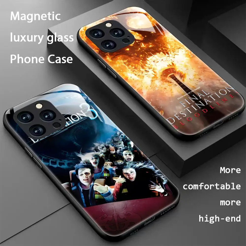 Coque de téléphone magnétique en verre « Final Destination Hot Movie » pour iPhone 17 16 15 14 13 12 11 X XR XS 8 Plus Mini Pro Max