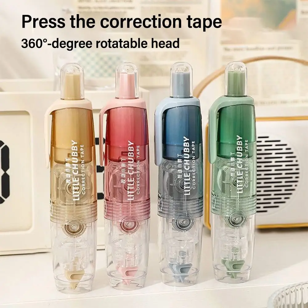 Cute 360 Degree Rotation Head Press Replaceable Core Correction Tape Pen Shape Corrector Students Altered School Office Supplies