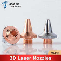 3D Laser Nozzles M6 M8 Single Layer Double Chrome Layer Fiber Cutting Machine Parts for Raytools BT240S BM109 WSX HAN'S Precitec