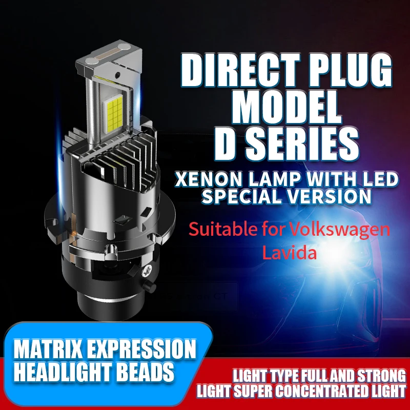 

2X Powerful D Series D2 D4 Led Headlight Bulbs Car Lamp 135W Auto Lights 6000K suitable for Volkswagen Lavida