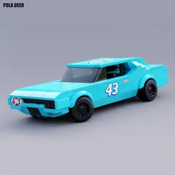 283PCS MOC Speed Champions 1971 Plymouth Road Runner Richard Petty Building Blocks DIY Assembled Model Toy Brick Birthday Gifts