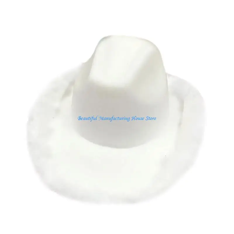 

E56A Vintage Tinsel Brim Hat Cowboy Cowboy Hat Unisex