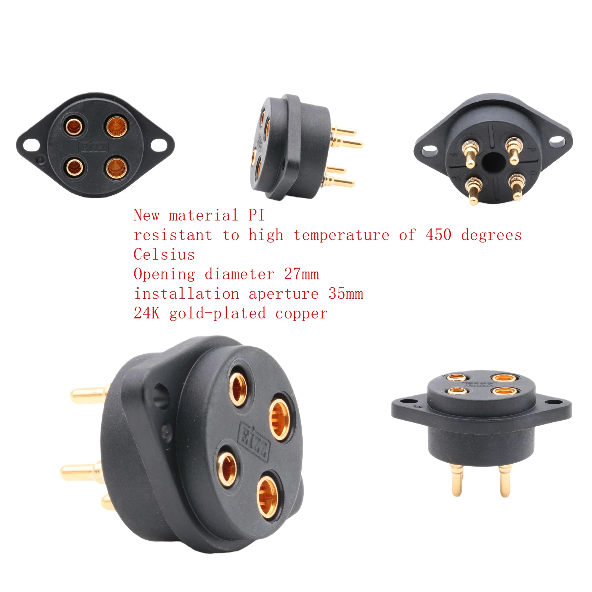 1pc EIZZ Hi-End PTFE PI Ceramic 4pin 7pin 8pin 9pin Tube Socket Valve Base for 300B 2A3 6AT6 12AE6 KT88 EL34 12AX7 6DJ8 ECC82