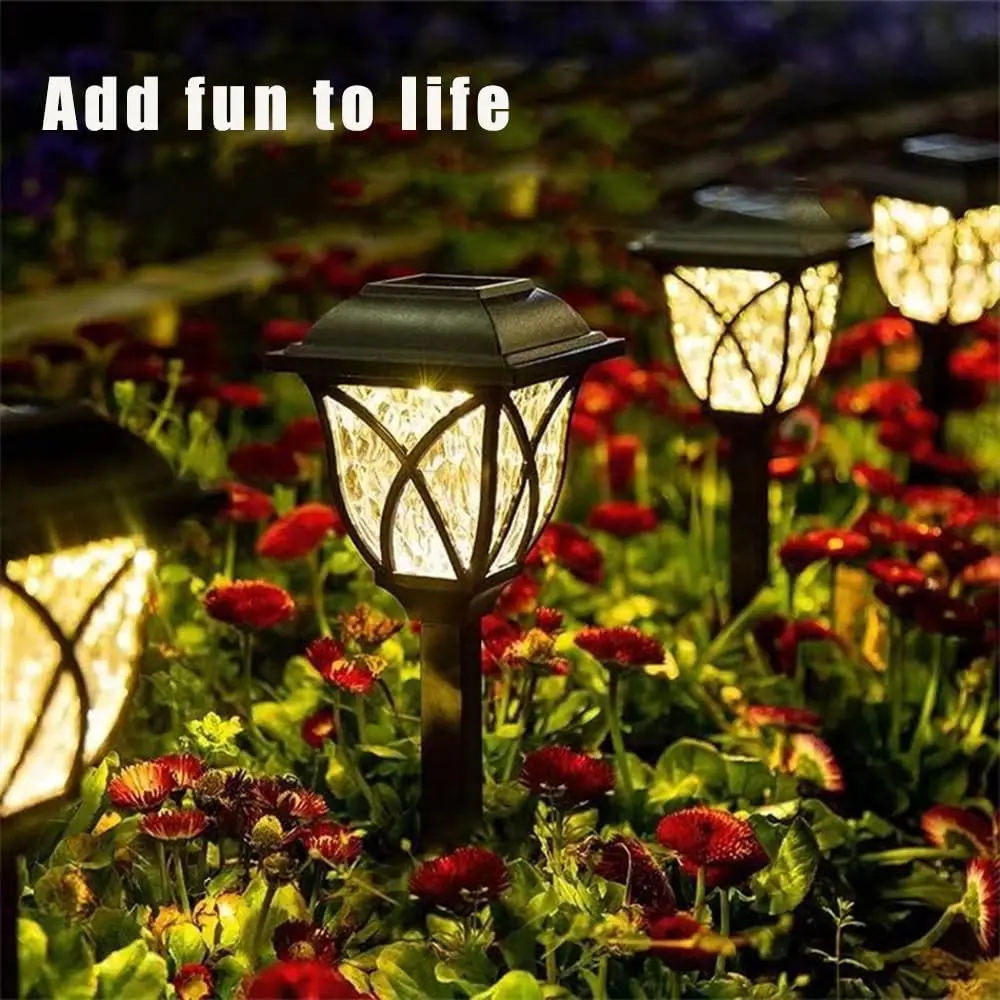 1-8PCS Solar Powered Stake Light Outdoor Waterproof LED Vintage Garden Lamp for Lawn Walkway Patio Decorative Landscape