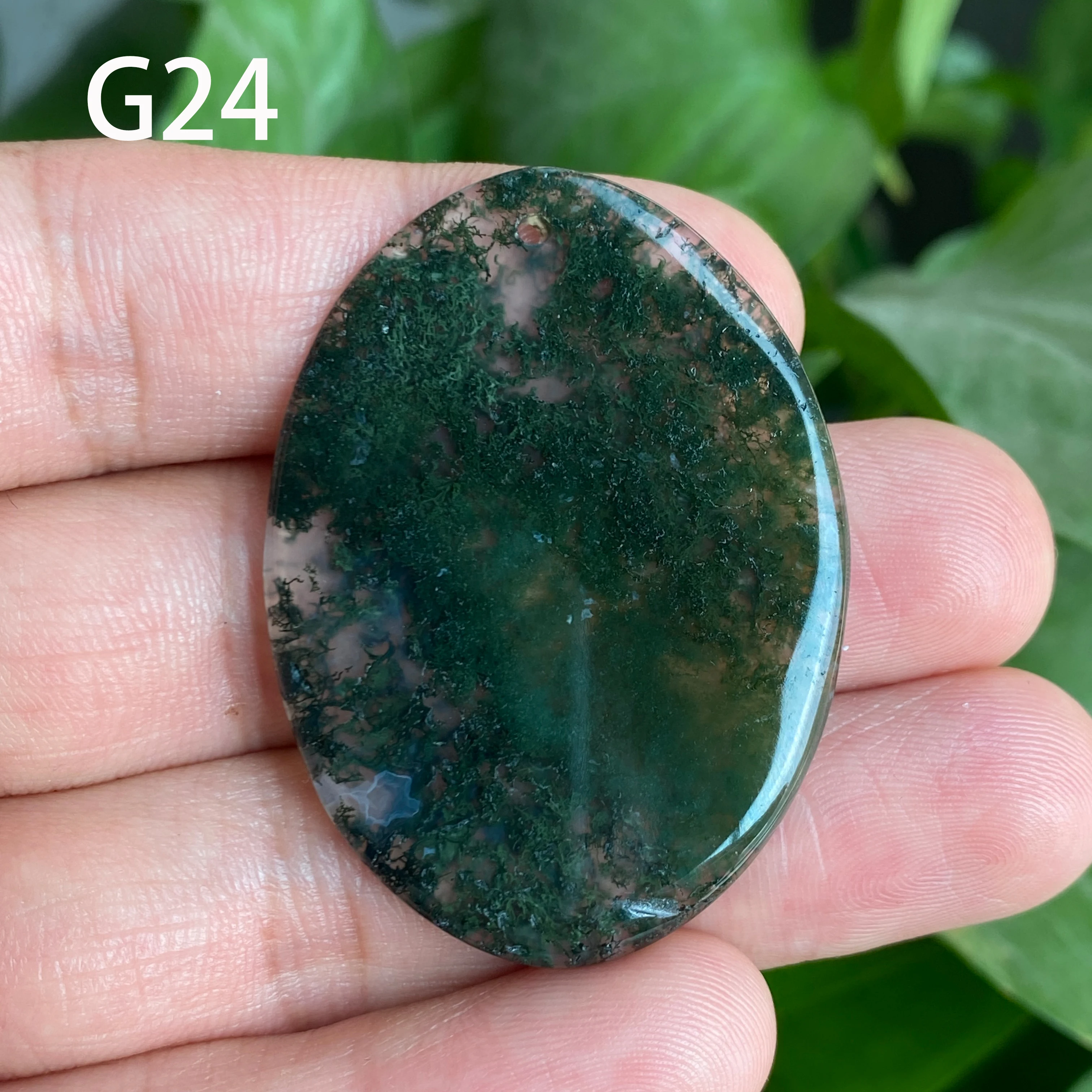 Pendentif en cristal de cornaline de forme ovale naturelle, bijou en agate mousse, pierre de quartz brute polie, cadeau pour la guérison et la décoration