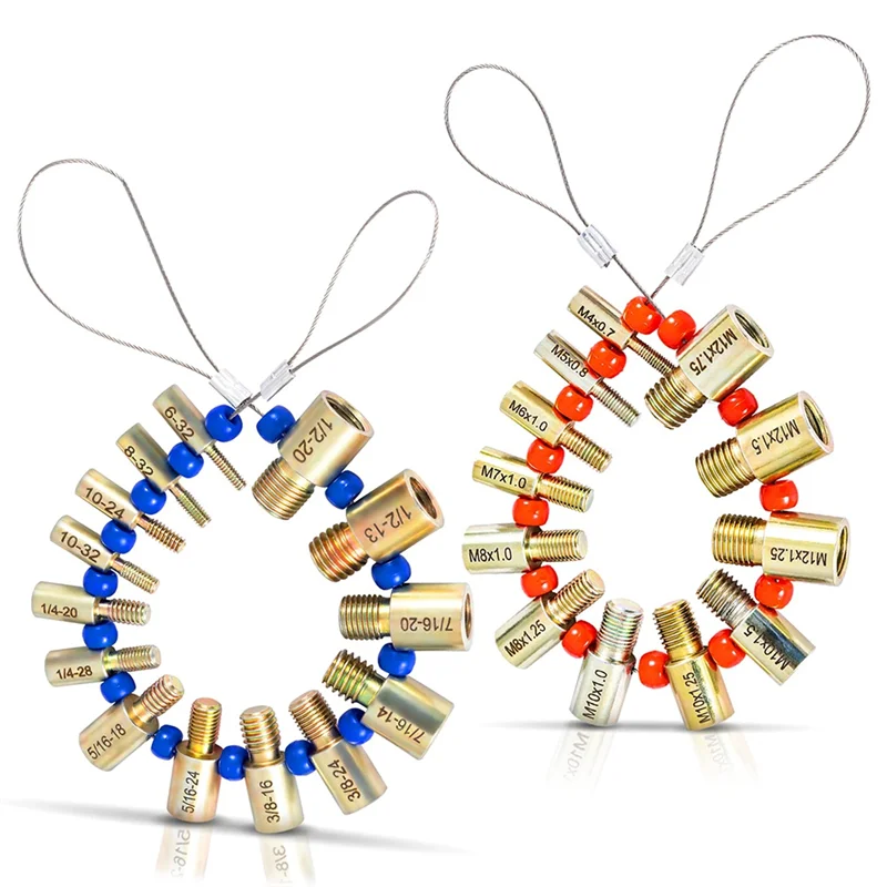 Abmr-medidor de passo de rosca, porca e verificador de rosca de parafuso- 26 medidores identificadores de rosca macho/fêmea