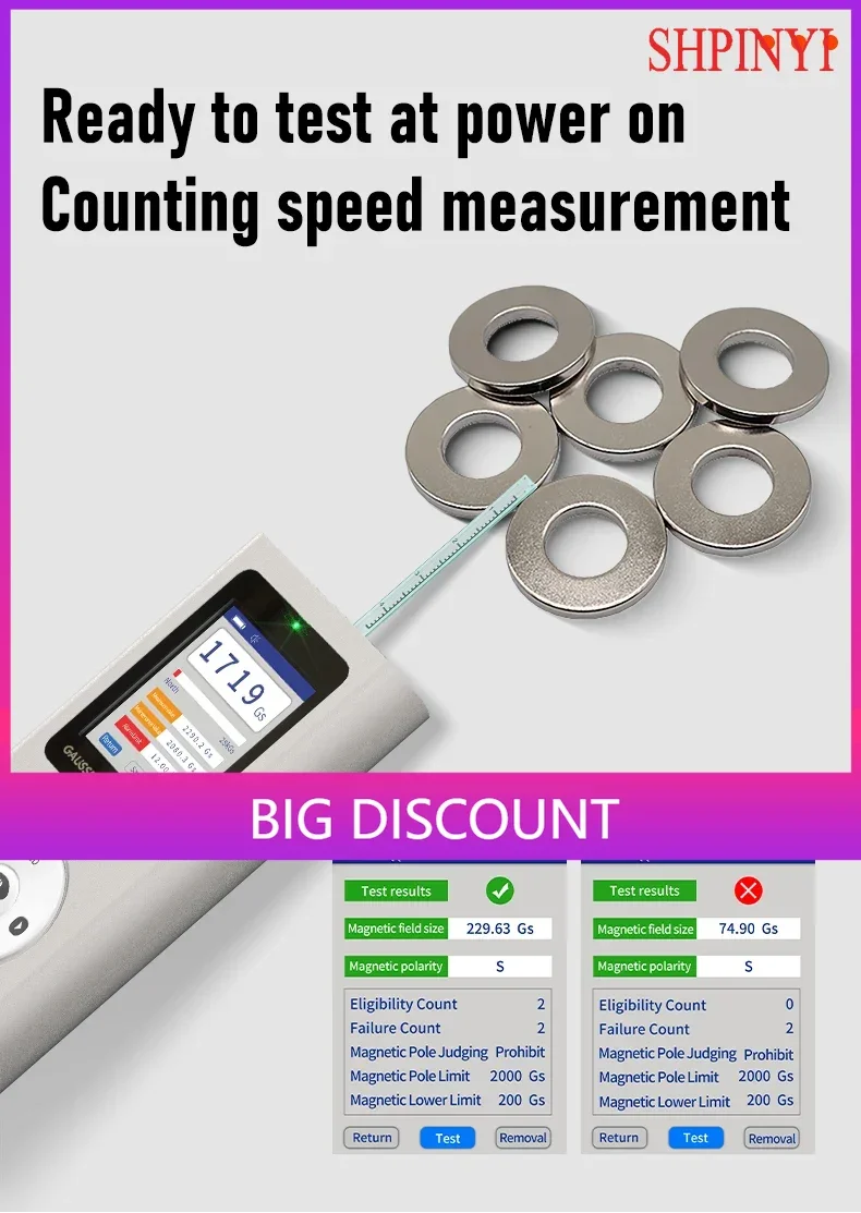 Aikesi เครื่องตรวจจับมิเตอร์สนามแม่เหล็กไฟฟ้า Gauss Tesla Meter เครื่องมือทดสอบ
