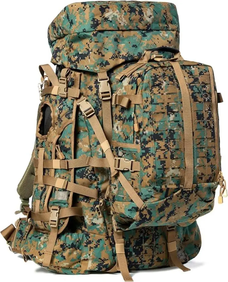 

Military ILBE Tactical Backpack 1000D Waterproof With Hydration Pack & Radio Pouch 120LBS Capacity Marpat Woodland