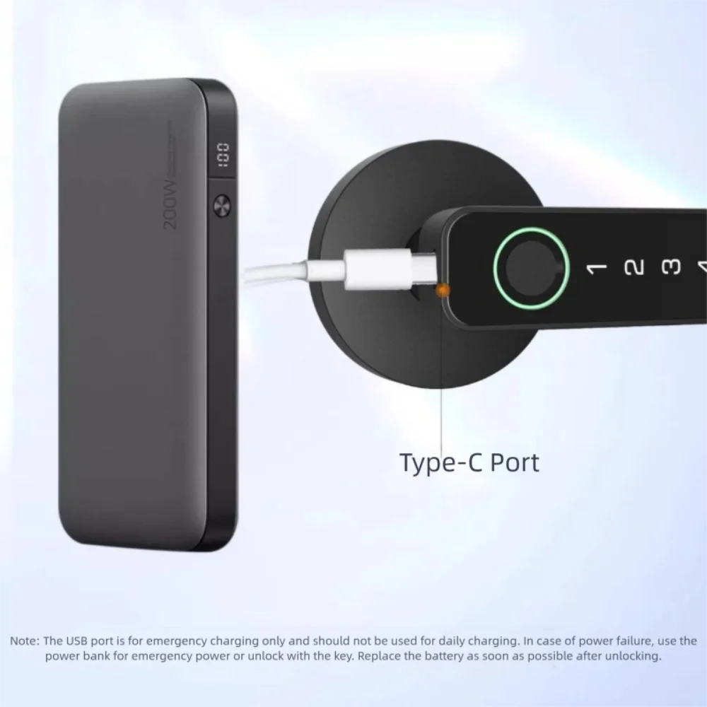 6 in 1 Digital Door Lock Electronic Password with Fingerprint Key Card Smart Door Lock Handle APP Remote Unlock Bluetooth - Image 5