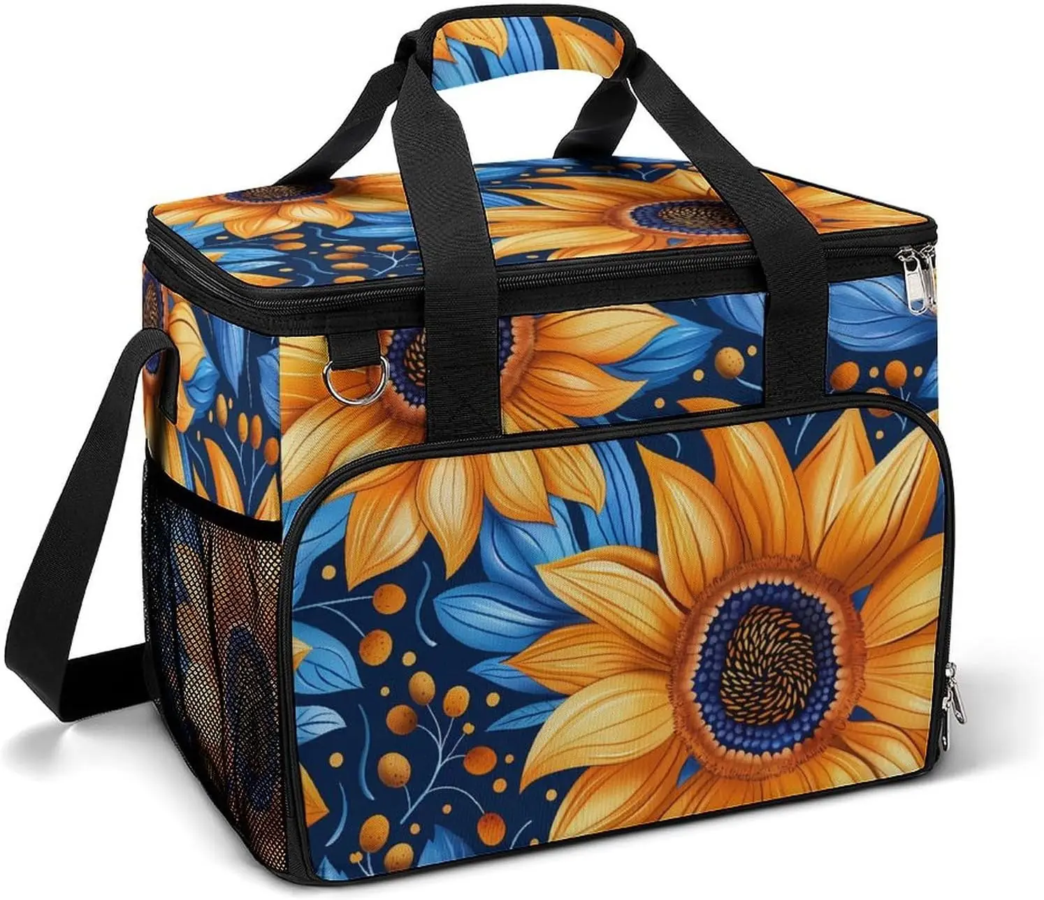 

Sunflower Large Lunch Bag Portable Cooler Tote Bag Insulated Lunch Pail for Camping Travel