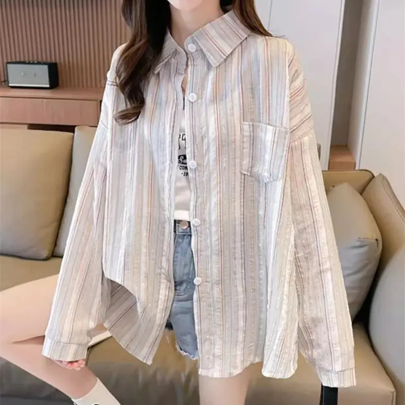 Small Checkered Shirt Sun Protection Suit for Women in Summer 2024 Korean Version ice thin Breathable Sun Protection Suit Jacket