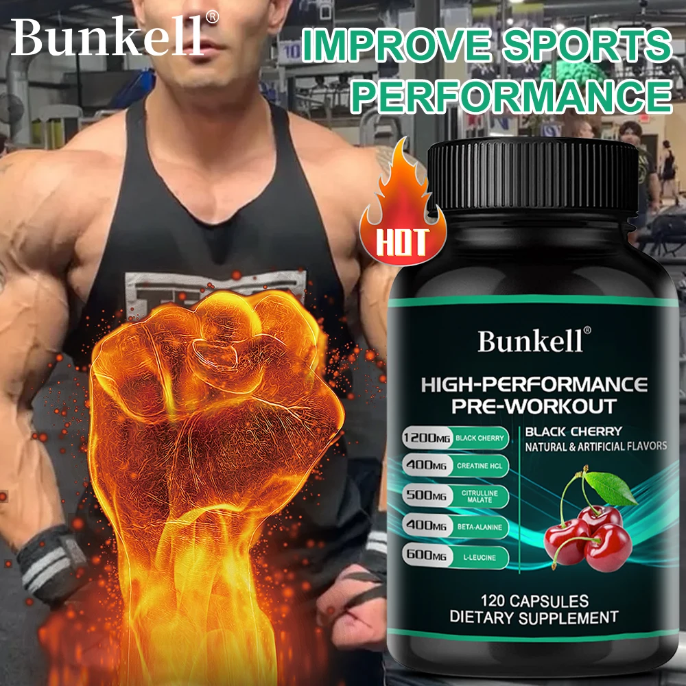 Bunkell Muscle Building Supplement for Men - Creatine To Improve Athletic Performance, Endurance, Energy and Vitality, Non-GMO