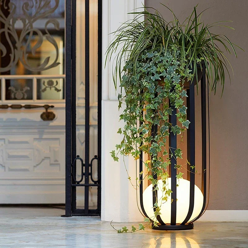 Modern Senior Outdoor Net Red Villa Lawn Light Courtyard Solar Tea Table Light Balcony Garden Corridor Flower Shelf Light Dew