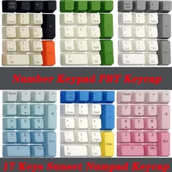 Number Keypad Mechanical Keyboard PBT Keycap Top Side Printed Blank 17 Keys Sunset Numerical Keypad MX Switch Numpad OEM Keycap