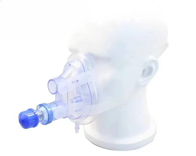 Disposable twin port mask with peep valve