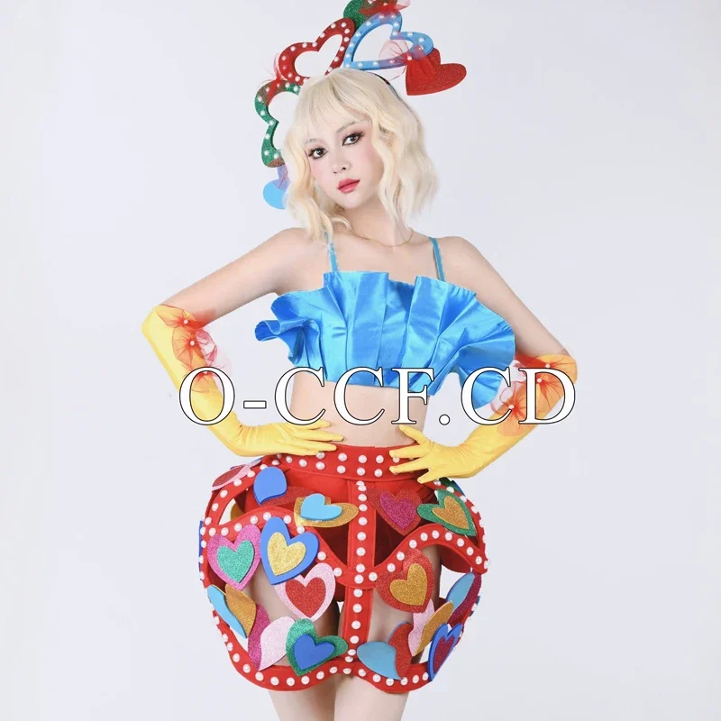 Roupa de festival feminina desempenho bonito jazz dança traje bar boate dj ds palco rave roupas festa wear