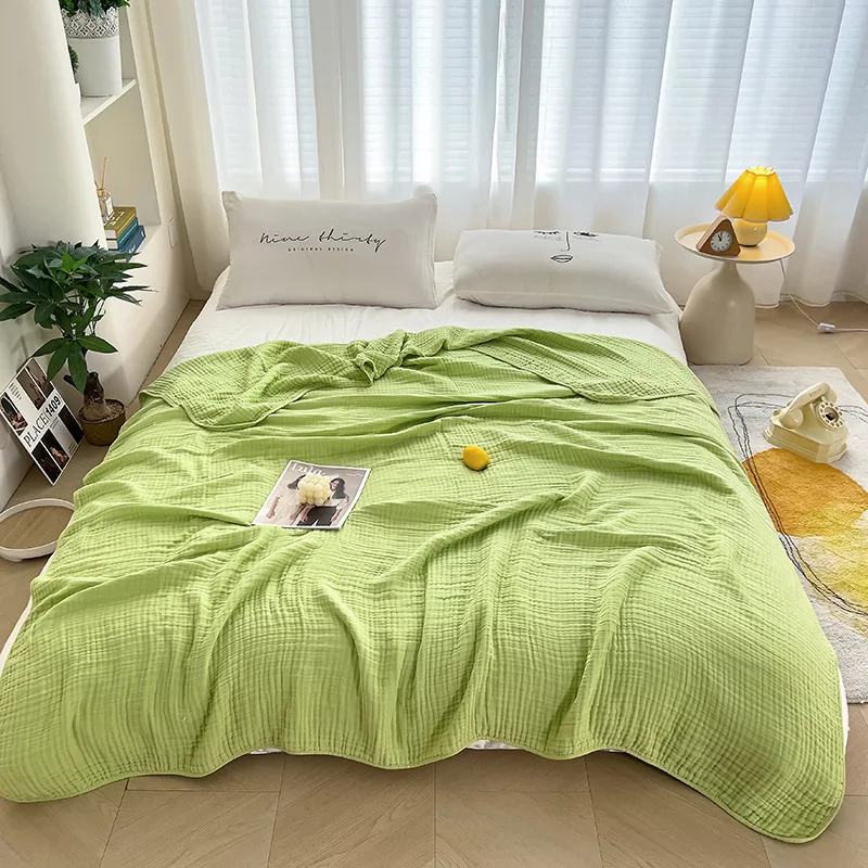 6 Layer Cotton Gauze Blanket Bubble Texture Ultra Soft Muslin Throw for Kids Baby Stroller Nap Bed Breathable Lightweight