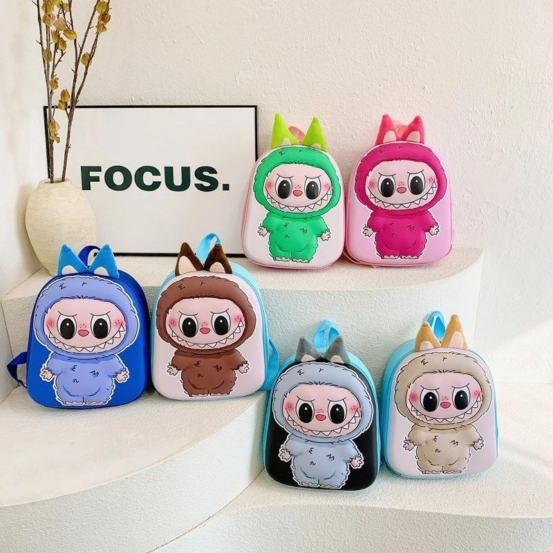 

New Cartoon Labubu Kindergarten Schoolbag Children's Hard Shell Backpack Primary School Boys and Girls Backpack