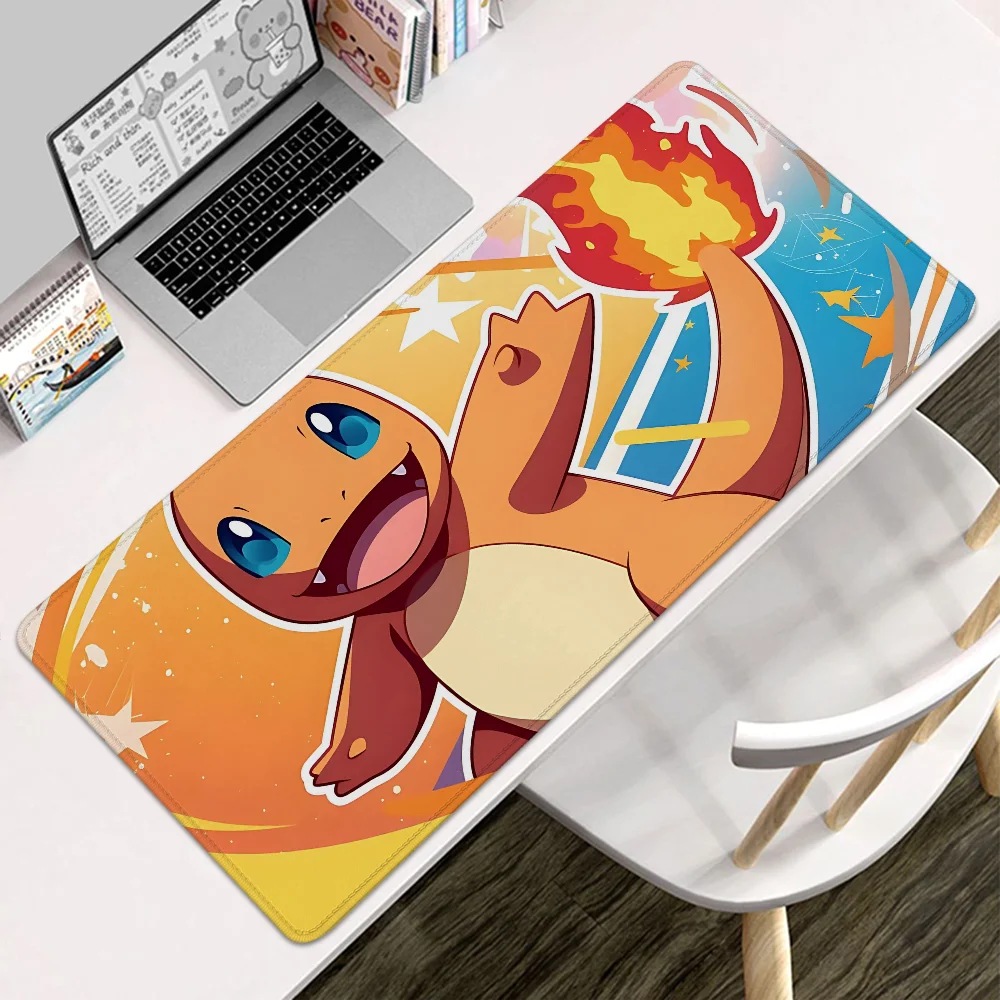 P-pokemon Deskmat Mause Pad Gamer Kabinet Non-slip Keyboard Mat Karet Mouse Karpet Kawaii Over Edge Pc Gaming Aksesoris Tikar