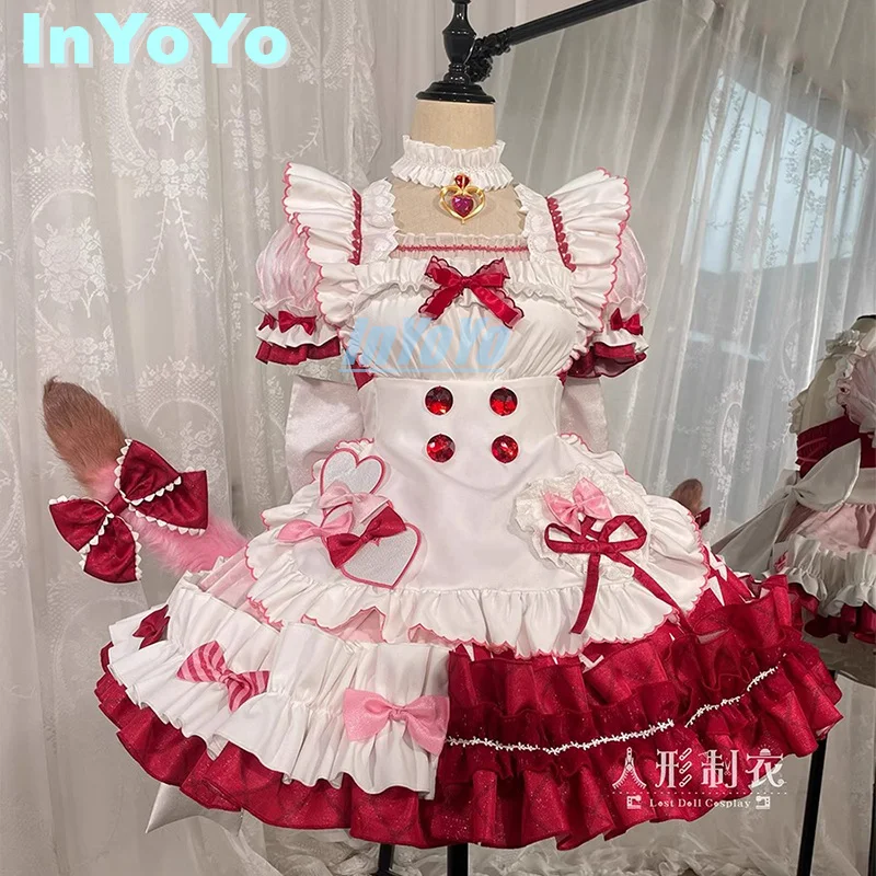 InYoYo Arknights Goldenglow Cosplay Costume Lovely Lolita Maid Uniform Dress Game Suit Halloween Party Outfit Women Role Play