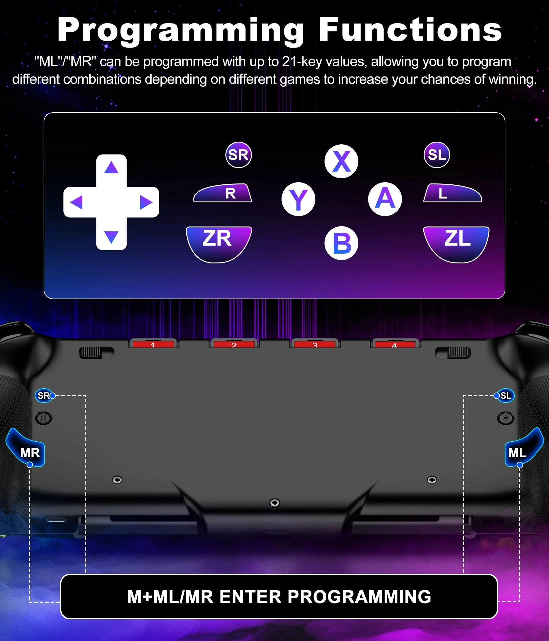 For Nintendo Switch/OLED Controller Hall Effect Wireless Switch Controller One-Piece Switch Joypad with 1000mAh Battery