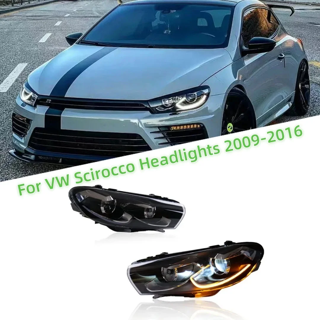 

GXGLNAV новая светодиодная фара, обновленная, модифицированная для фар VW Scirocco 2009-2016, налобный фонарь с динамическим сигналом, автоаксессуары
