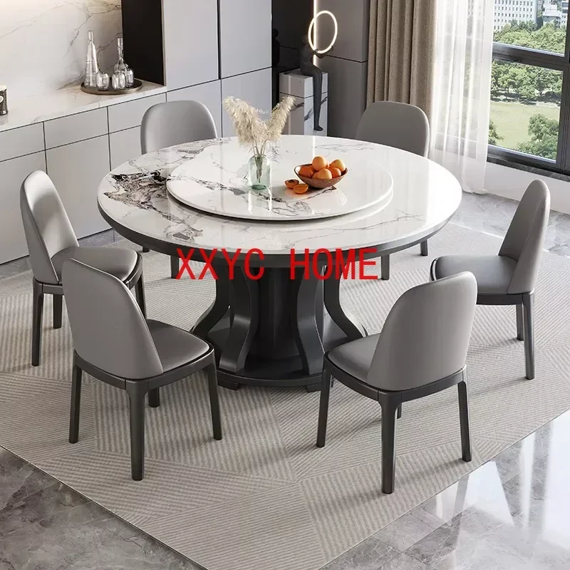 Mobile Wooden Dining Tables Round Marble Study Dinner Kitchen Coffee Table Dinette Outdoor Mesas De Jantar Balcony Furniture