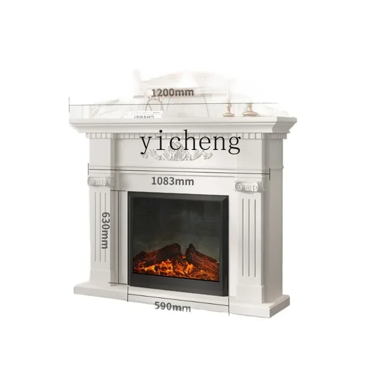 

Modern Simple Fireplace American White Simulation Flame Electronic Fireplace Decorative Cabinet Living Room Wall Cabinet