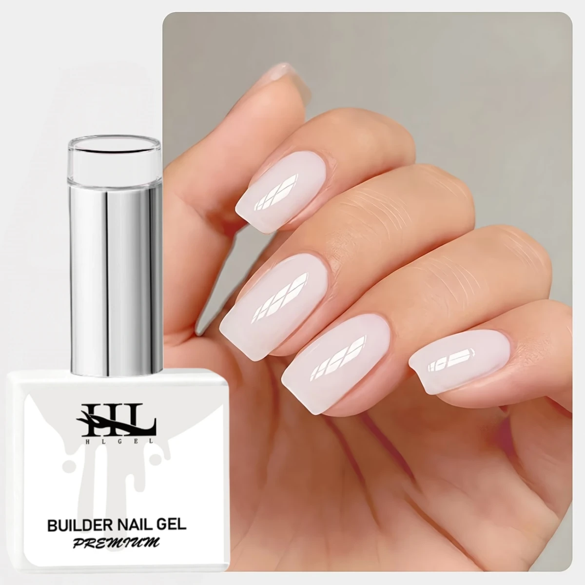 Builder Nail Gel, Milky White Builder for Nail Thickening | 8-in-One LED Lamp Cured Strengthener Hard Color Base Extension Gel
