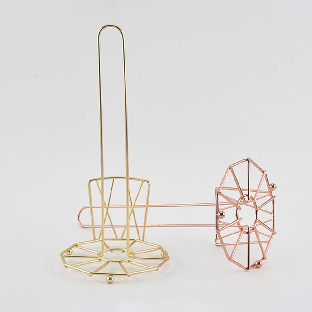 

Железный держатель для бумажных полотенец Розовый Золотой Европейский стиль Кухонная подставка для рулонов бумаги Металлический держатель Столешница Стеллаж для хранения