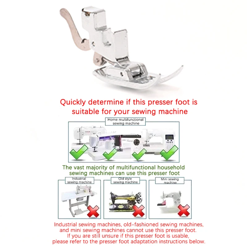 Universal Stitching Foot Holder, Presser Foot e Snap On, Adaptador de haste baixa para máquina de costura, Quilting, 2pcs