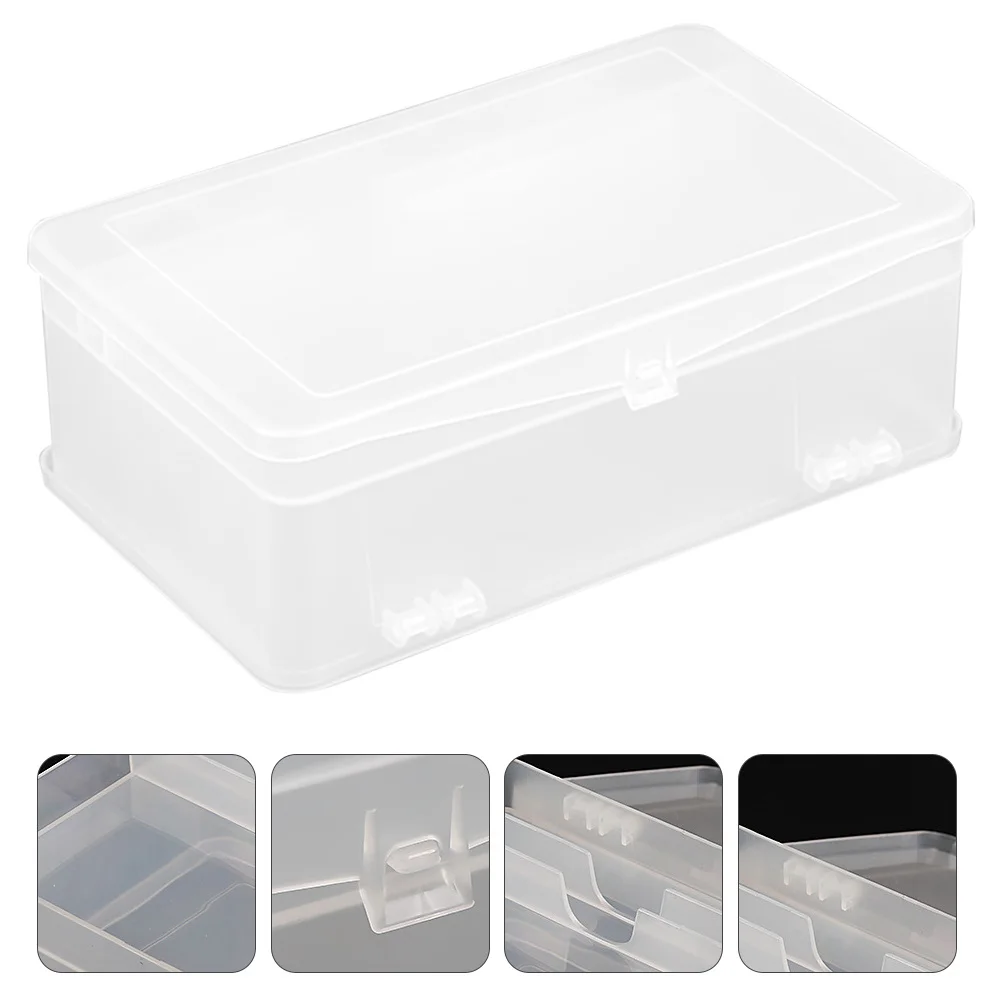 

Clear Dual Layer Nail Tools Storage Container Compact Plastic Box for Cosmetics Jewelry Trinkets Desktop Organizer Home Office