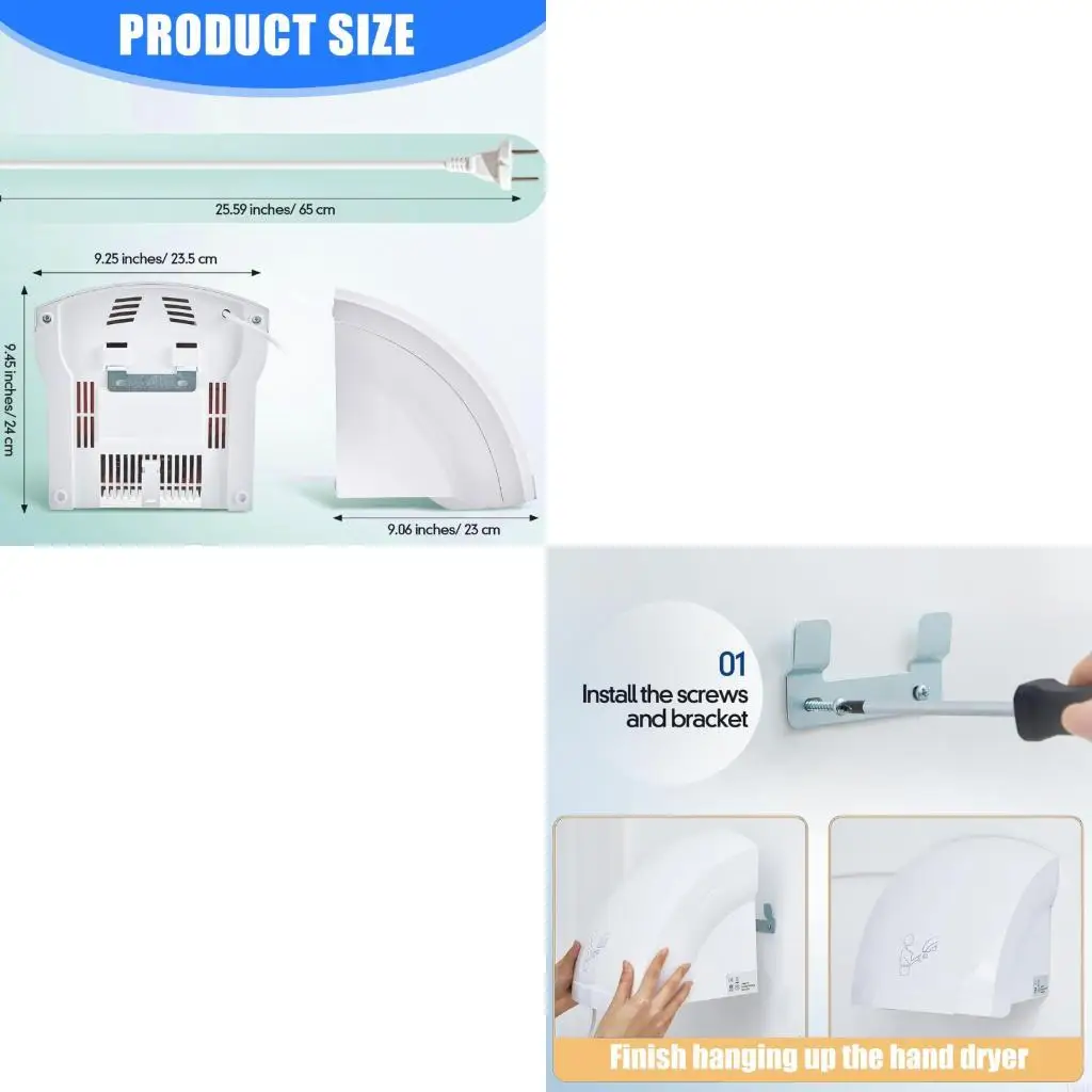 

ABS Ванная комната Essential Автоматическая ручная сушилка для воздуха Пластиковая текстура для ванной комнаты