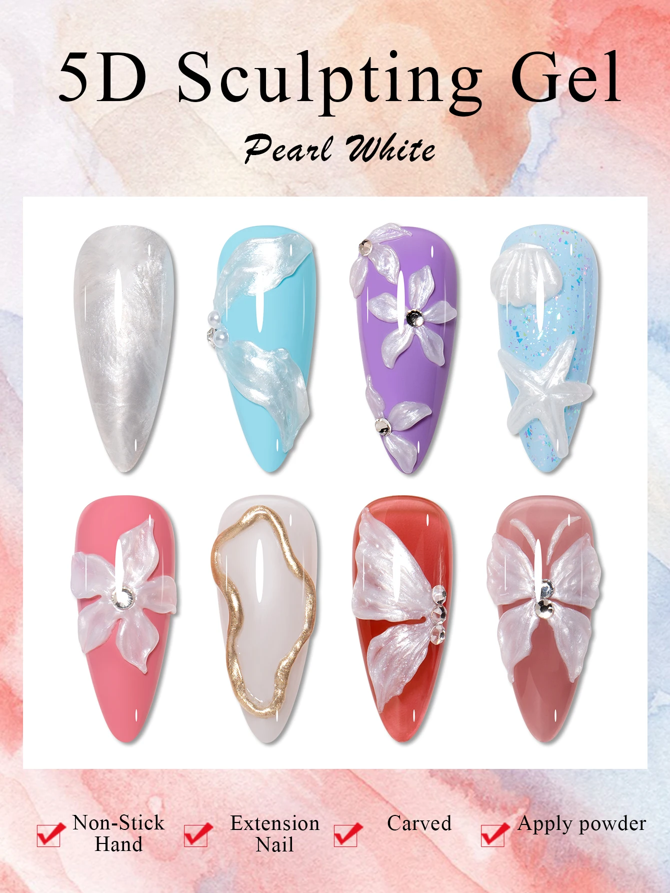 8 مللي/0.27fl.oz MTSSII 5D النحت هلام طلاء الأظافر تشكيل النحت نحت لا مسح معطف فوقي تعزيز لاصق هلام الغراء