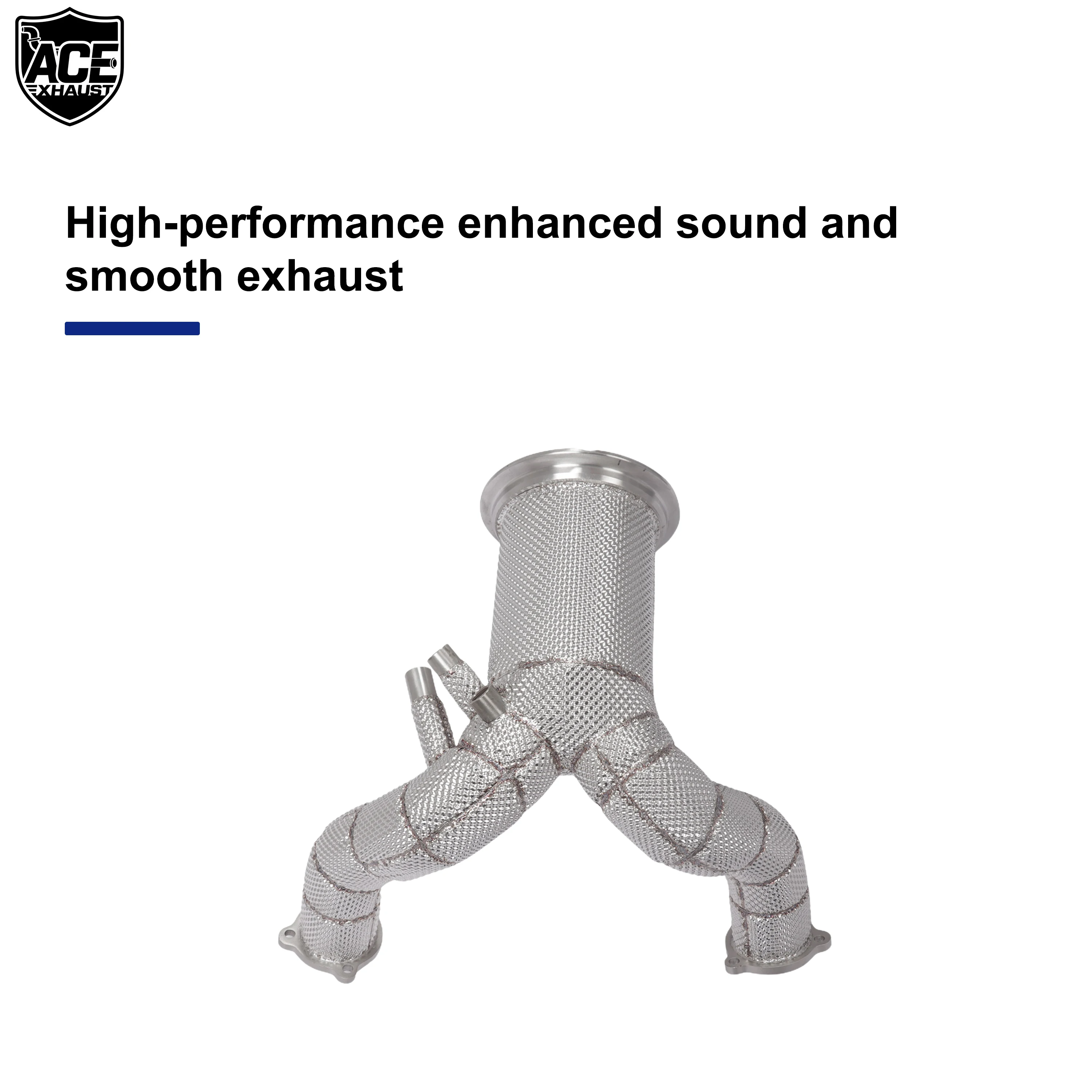 ACE Edelstahl-Auspuff-Renn-Downpipe für Porsche Cayenne 9Y0 3.0T Hochleistungs-Auspuffanlage mit Hitzeschutz-Auspuffrohr – Detail 9