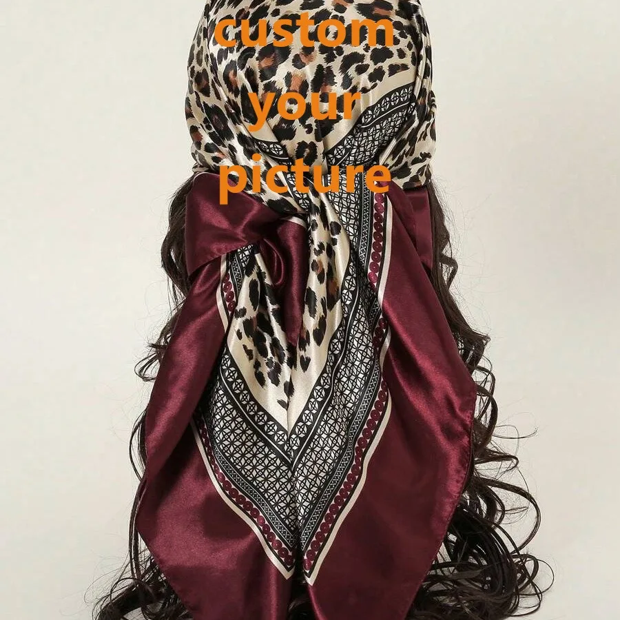 Custom Silk Scarf Personalized Scarf for Women Luxury Photo Name Pattern Birthday Gift Wedding Anniversary Gift Multiple Sizes