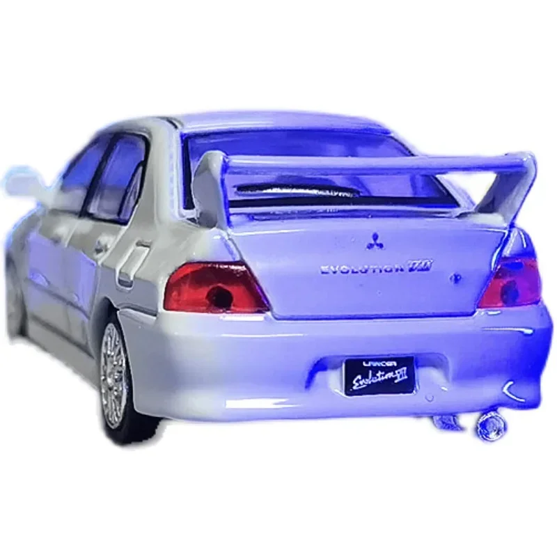 JKM 1/64 Mitsubishi EVO 7 Modello di auto sportiva in lega Modello di veicoli pressofusi Scorrevole ammortizzante Simulazione da collezione Giocattolo