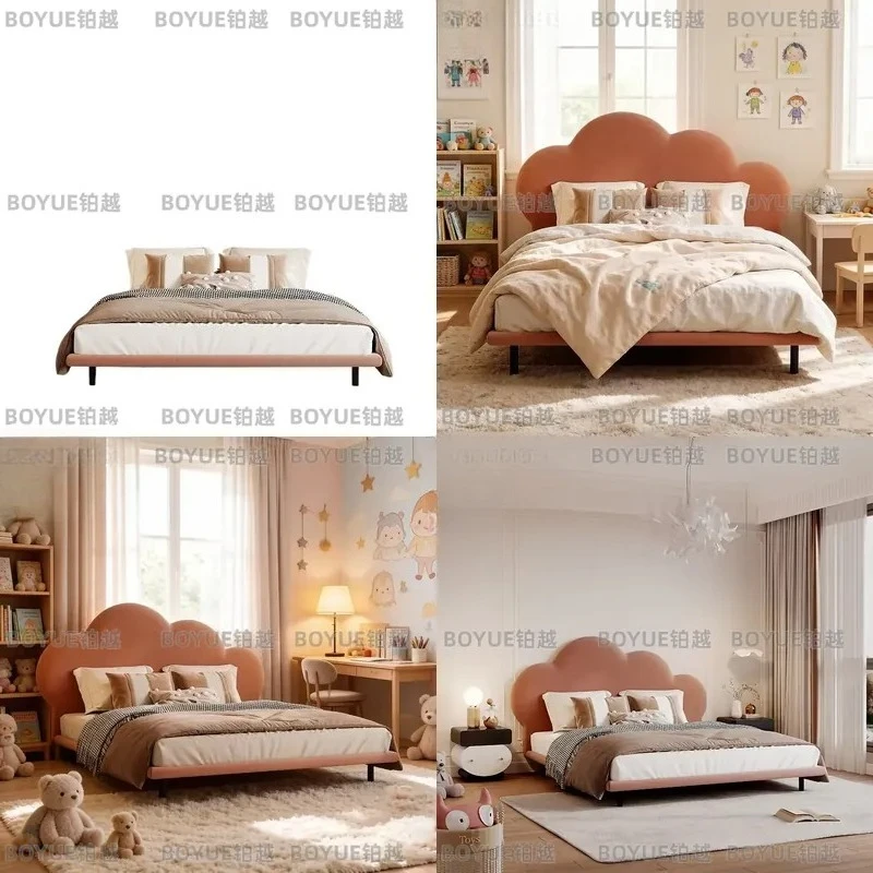 Deluxe Cloud Kids Bed Soft Milk Fleece Material Easy Clean Safe Sleeping Space for Children Cozy Bedroom Furniture