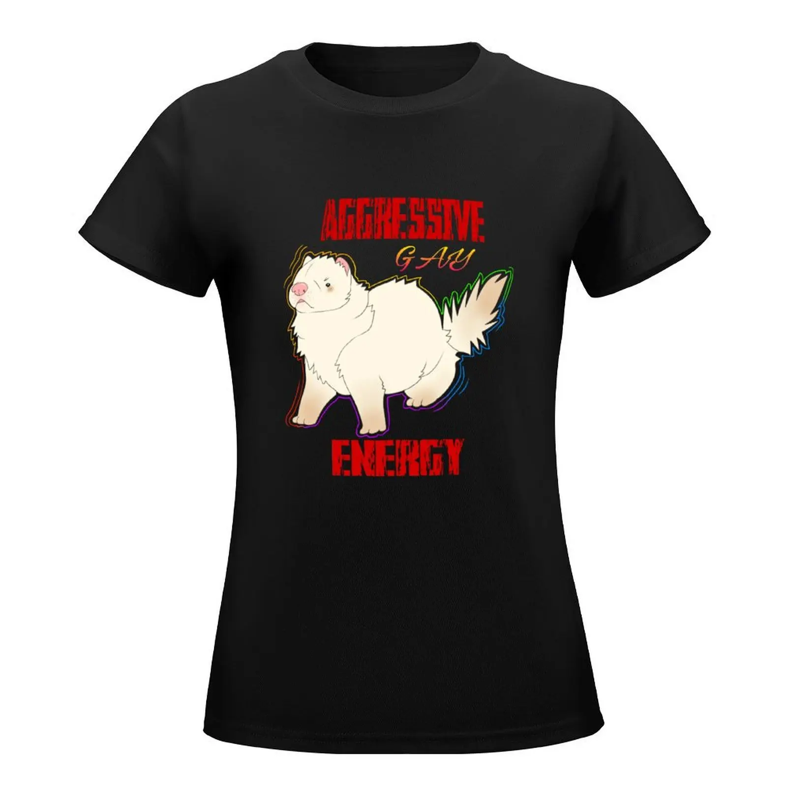 Aggressive Gay Energy Lettering DEW Ferret T-Shirt summer top hippie clothes shirts graphic tees tops for Women