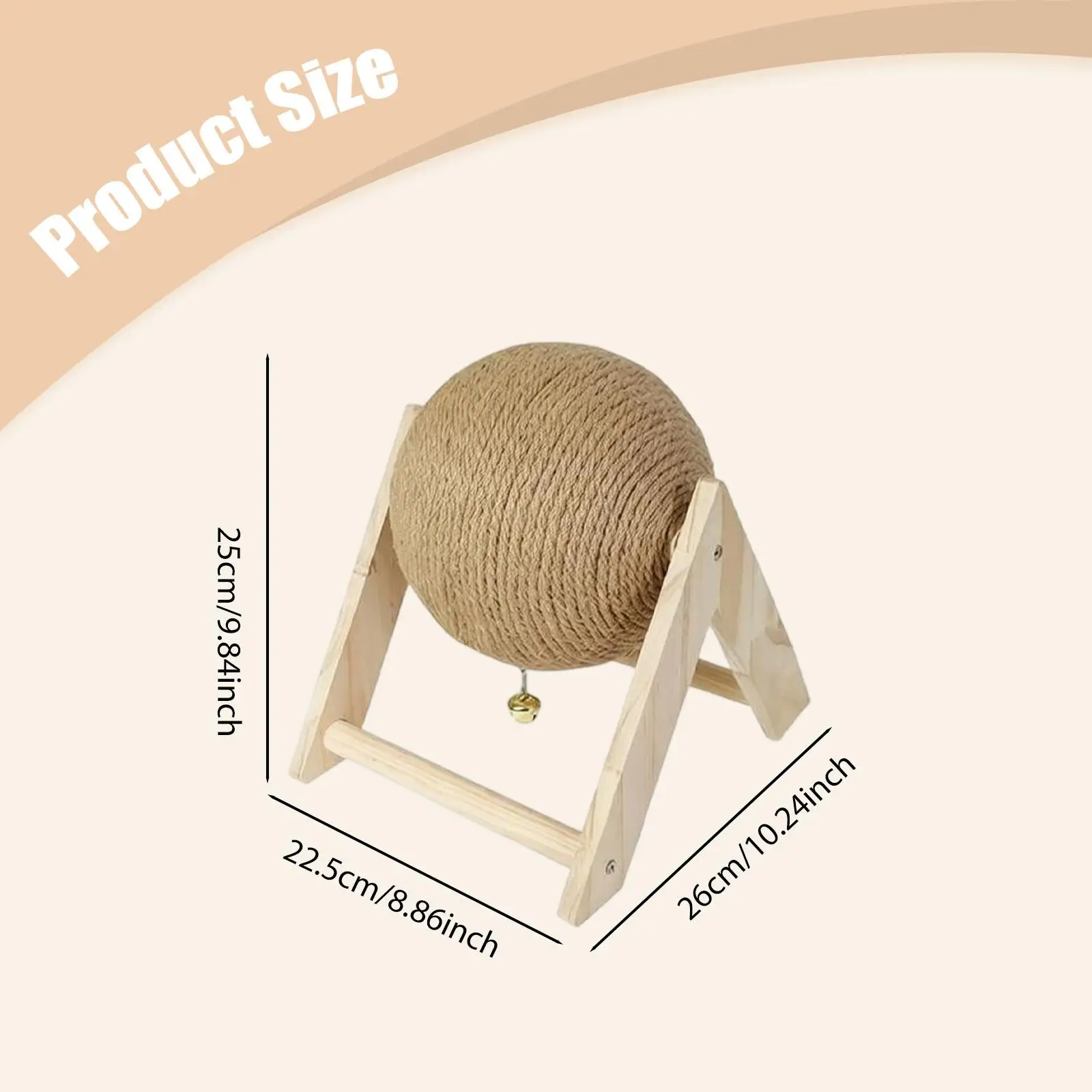 Rascador con bola de sisal para gatos y mascotas pequeñas - imagen 2