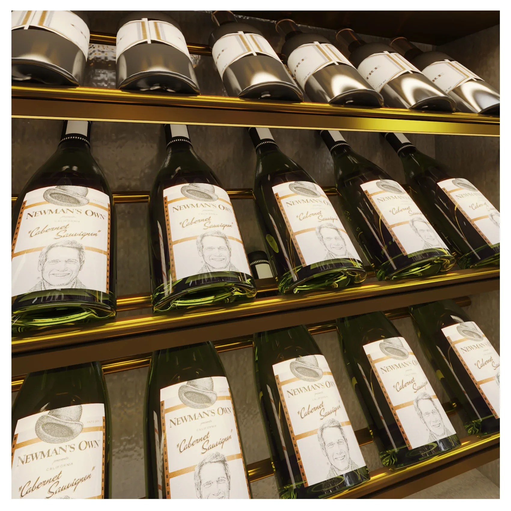 خزانة مشروبات فاخرة من الفولاذ المقاوم للصدأ خزانة عرض قبو النبيذ