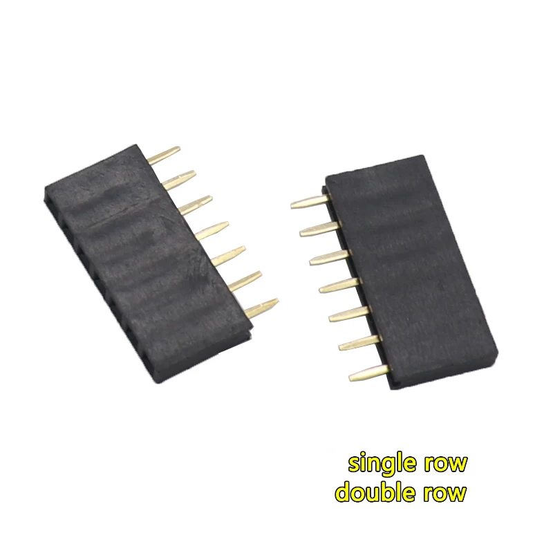 【10PCS】Double row needle Single Row Pin Female Header Socket Pitch 2.54mm 2P 3 4 5 6 7 8 9 10 12 14 16 18 20 22 40 Pin Connector